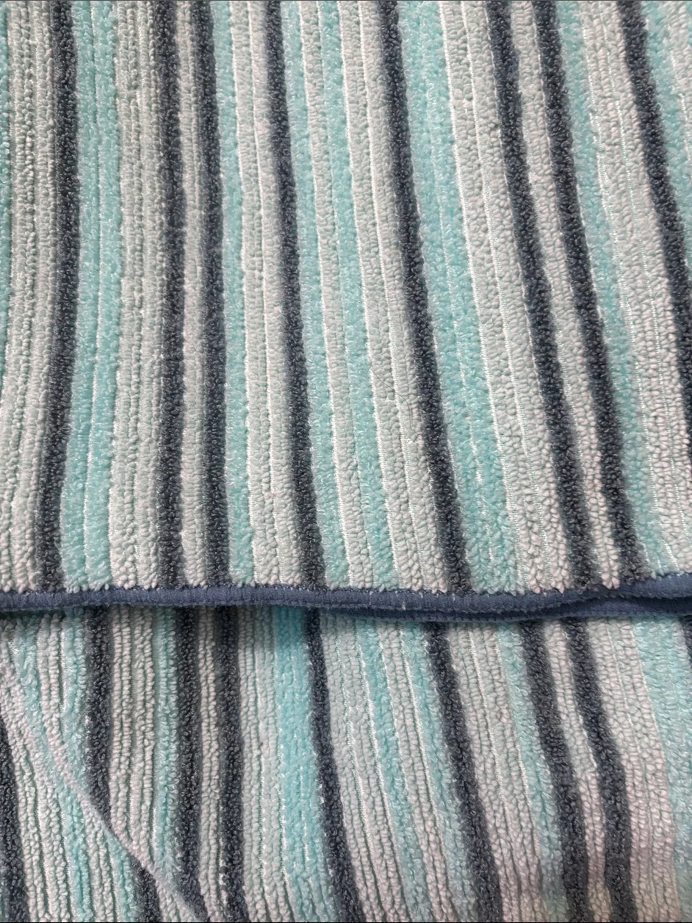 Norwex Aqua and White Striped Bath Towel